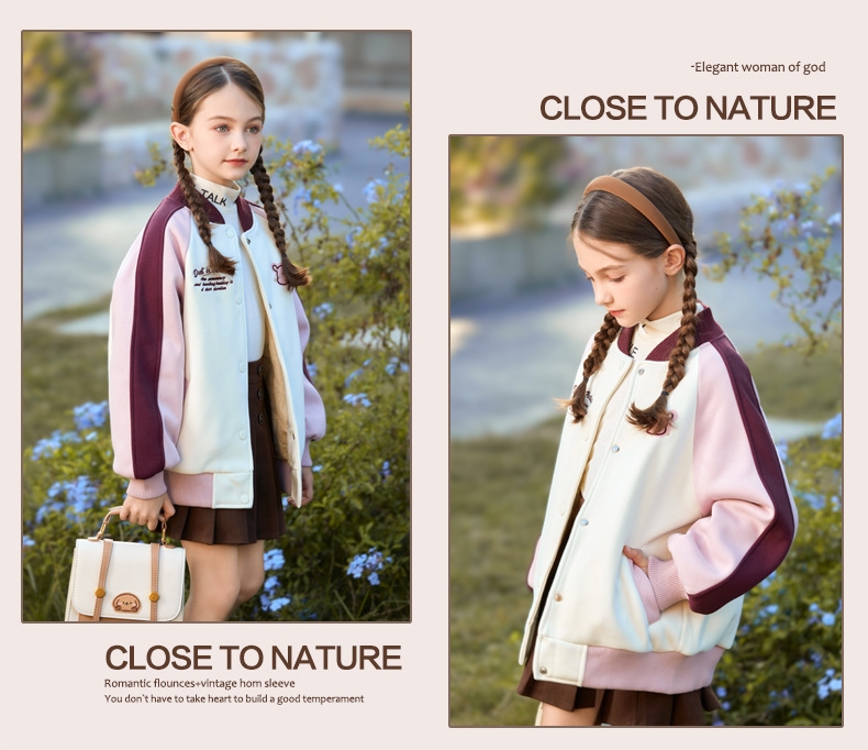 Детская куртка с длинным рукавом в стиле бейсбол 2024 для девочек оптом из Китая