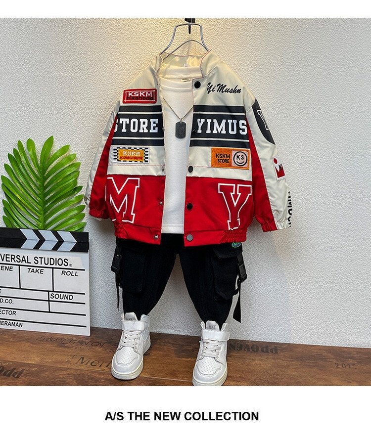 Детская мото-куртка 2023 весна-осень оптом из Китая