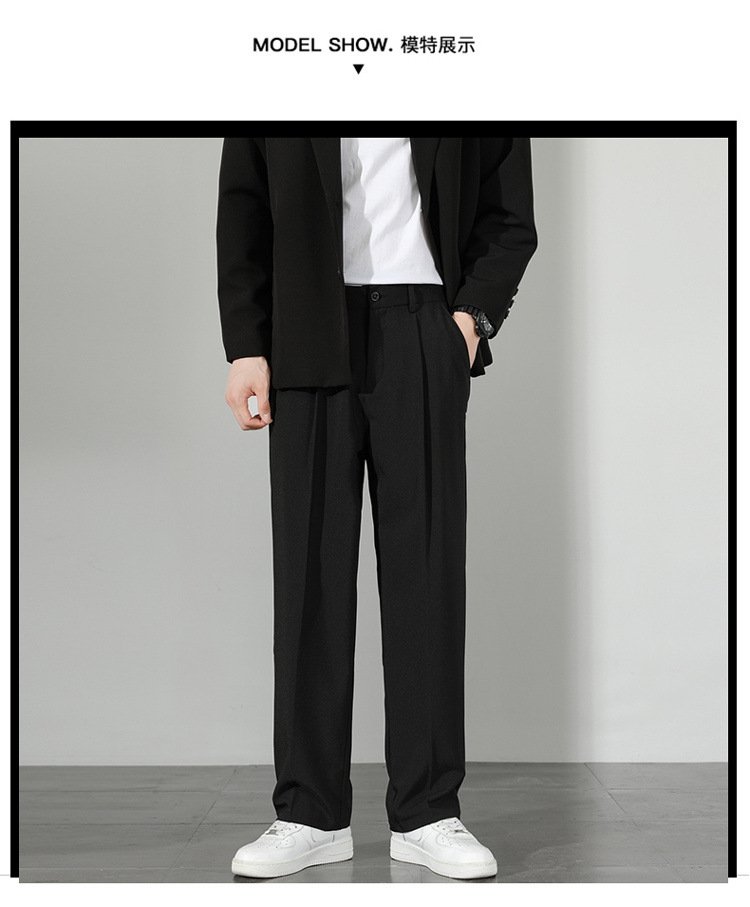 Летние мужские брюки прямого кроя с широкими штанинами оптом из Китая