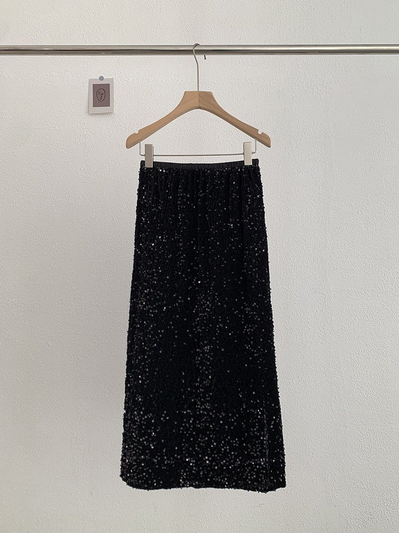 Высокая юбка с блестками из бархата оптом из Китая