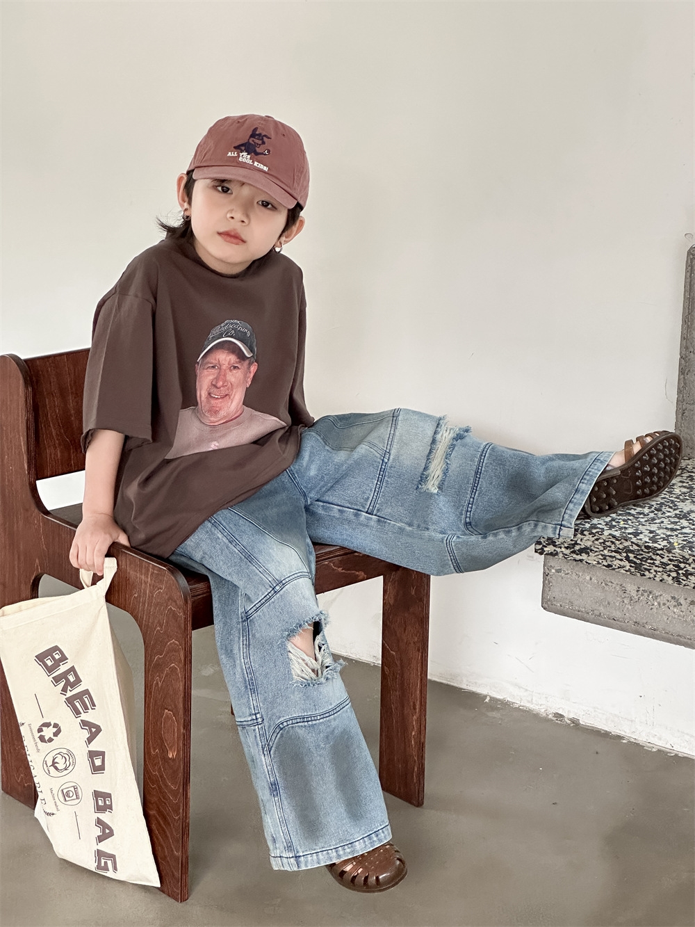 Джинсы для мальчиков в стиле ханбок 2024 оптом из Китая