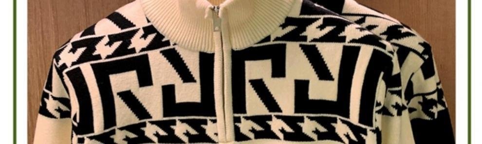 Мужской свитер с полувысоким воротником и узором оптом