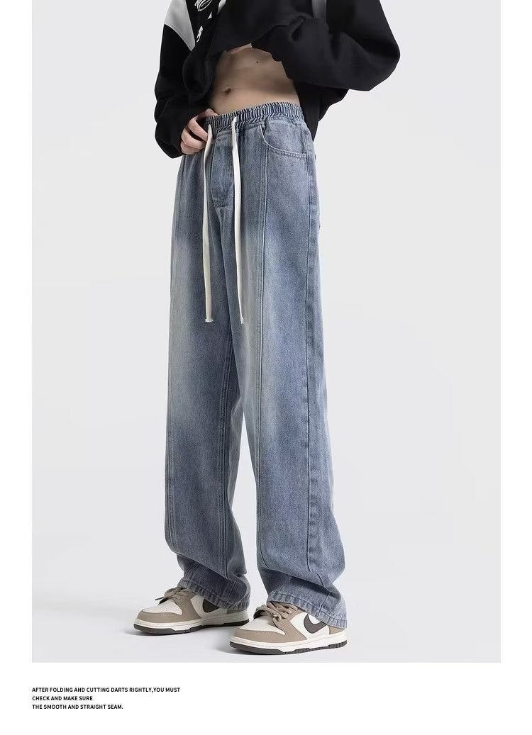 Джинсы мужские ретро-стиль прямые широкие брюки оптом из Китая