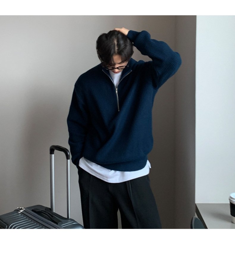 Мужская толстовка с высоким воротником и молнией оптом