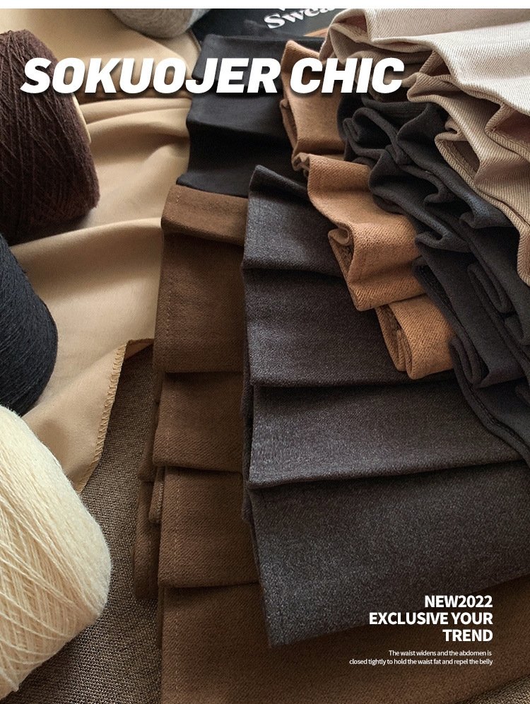 Женская юбка-плиссировка осенне-зимняя новинка из плотной шерсти с высокой посадкой, черного цвета, подчеркивающая стройность, большой размер A-силуэт оптом из Китая