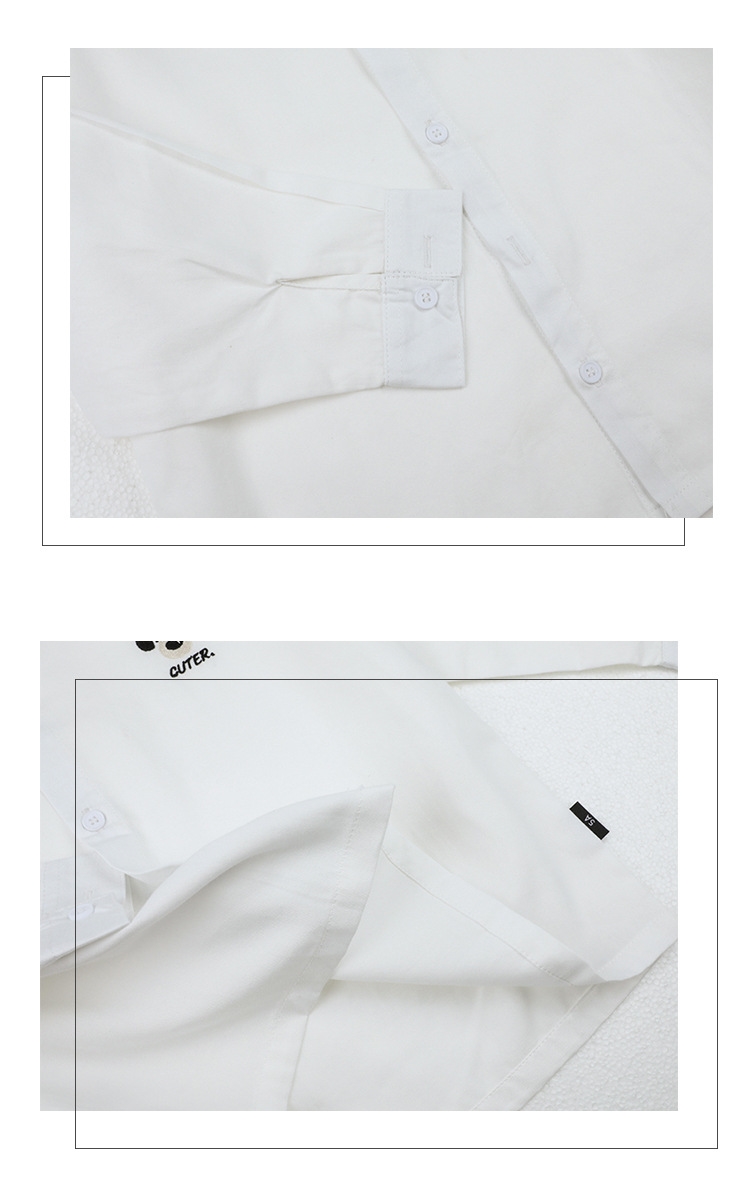 Детская рубашка весенняя новая длинный рукав детская корейская версия белая рубашка с вышитыми буквами оптом из Китая