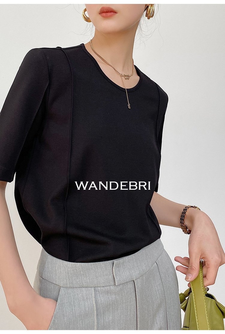 Летняя футболка из шелка и рома с короткими рукавами оптом