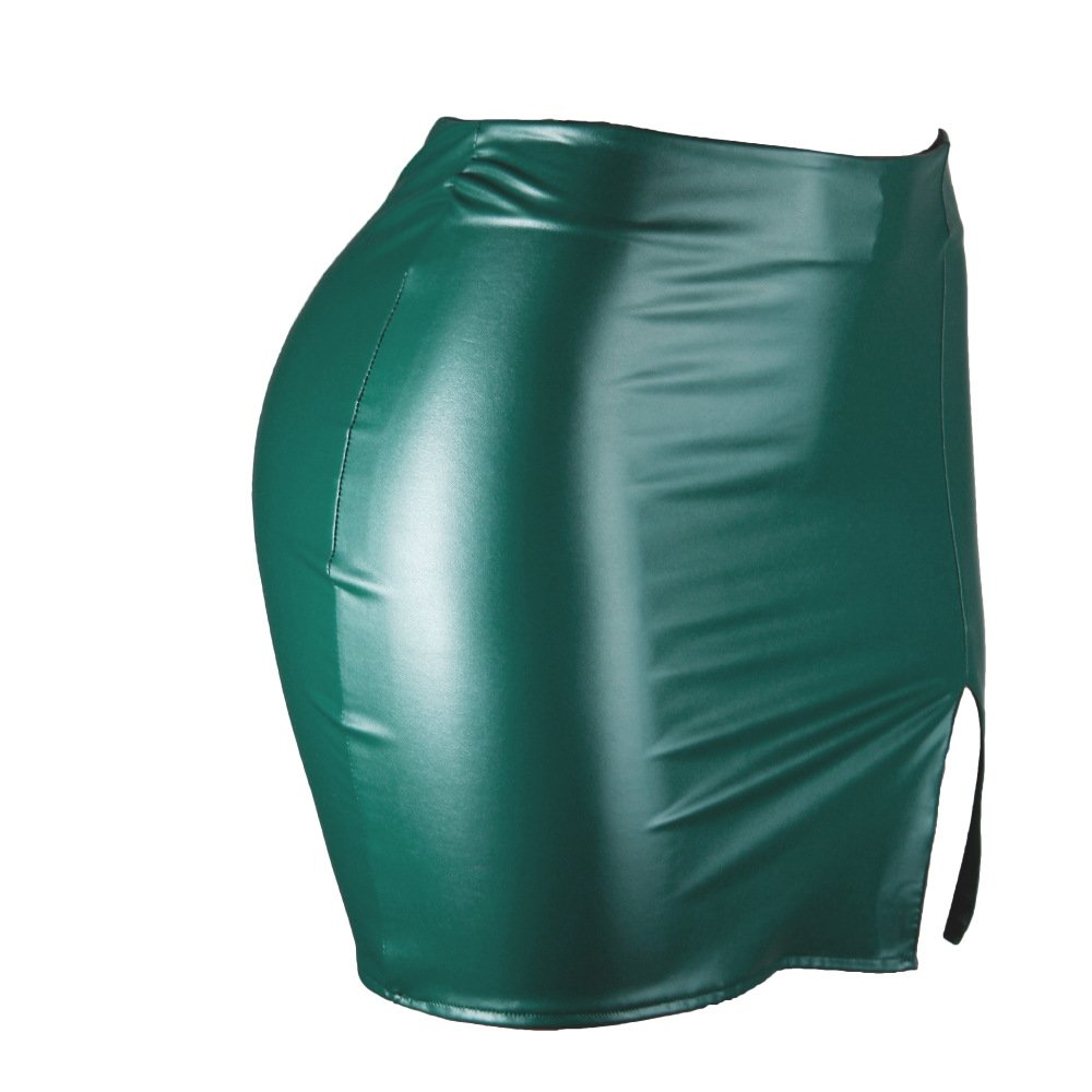 Женская кожаная мини-юбка с высокой талией и застежкой-молнией оптом из Китая