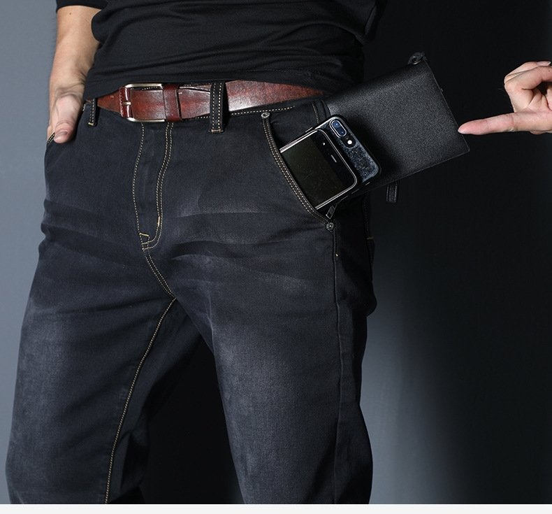 Мужские джинсы с высокой талией и прямыми штанинами оптом из Китая