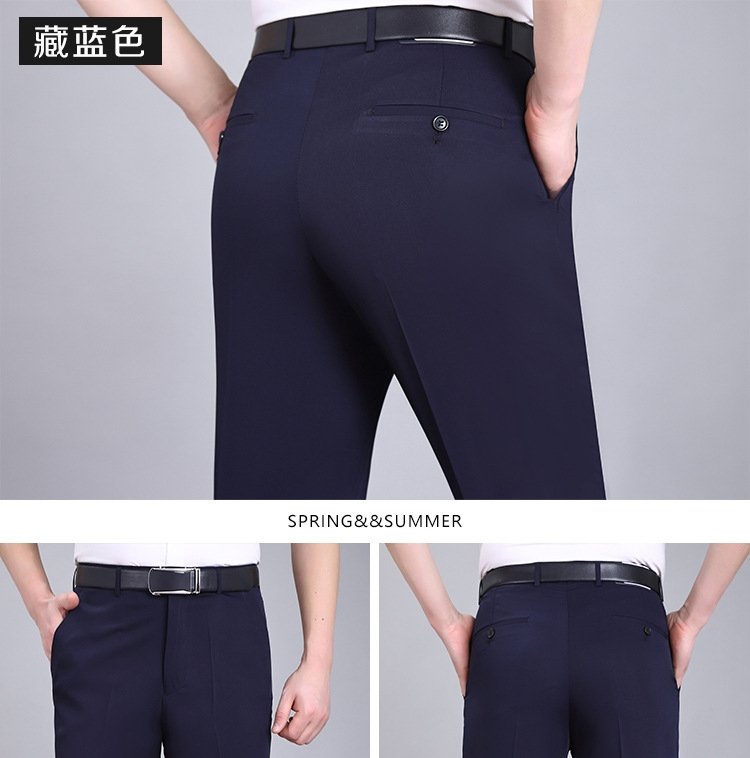 Летние мужские брюки из шелкового сурепа для делового стиля оптом из Китая
