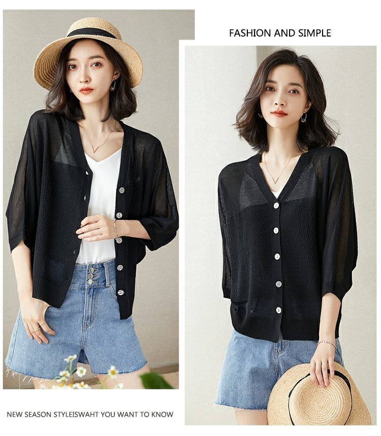 Женская летняя тонкая кардиган с объемным рукавом оптом