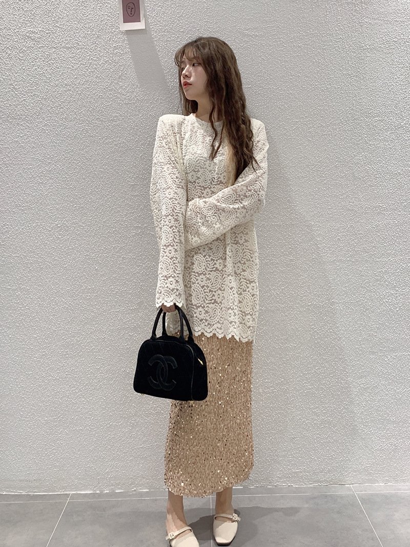 Высокая юбка с блестками из бархата оптом из Китая