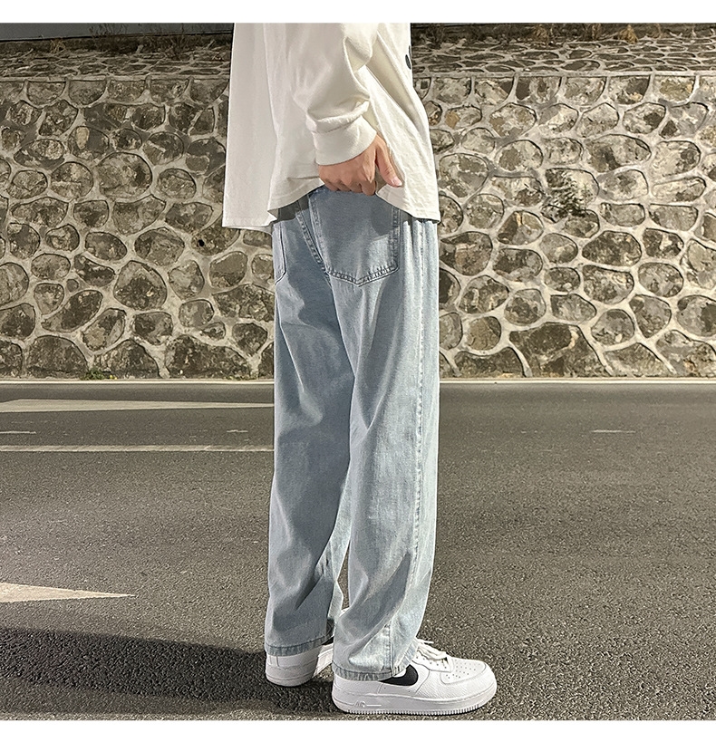 Широкие джинсы мужские в стиле Хонгконг весна оптом из Китая