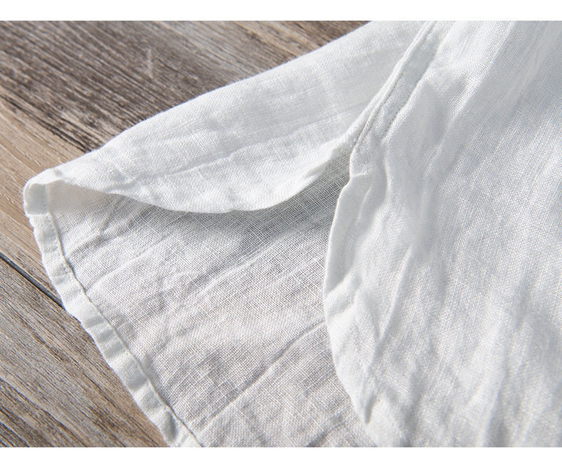 Льняная мужская футболка с коротким рукавом оптом из Китая