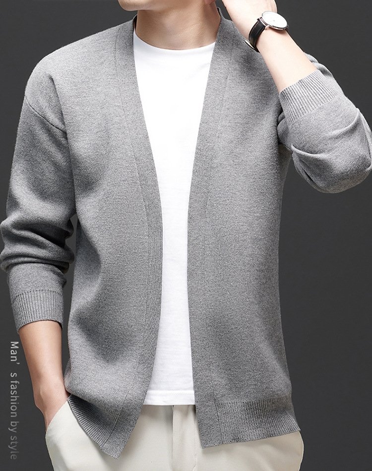 Мужская вязаная кардиган весна-осень оптом