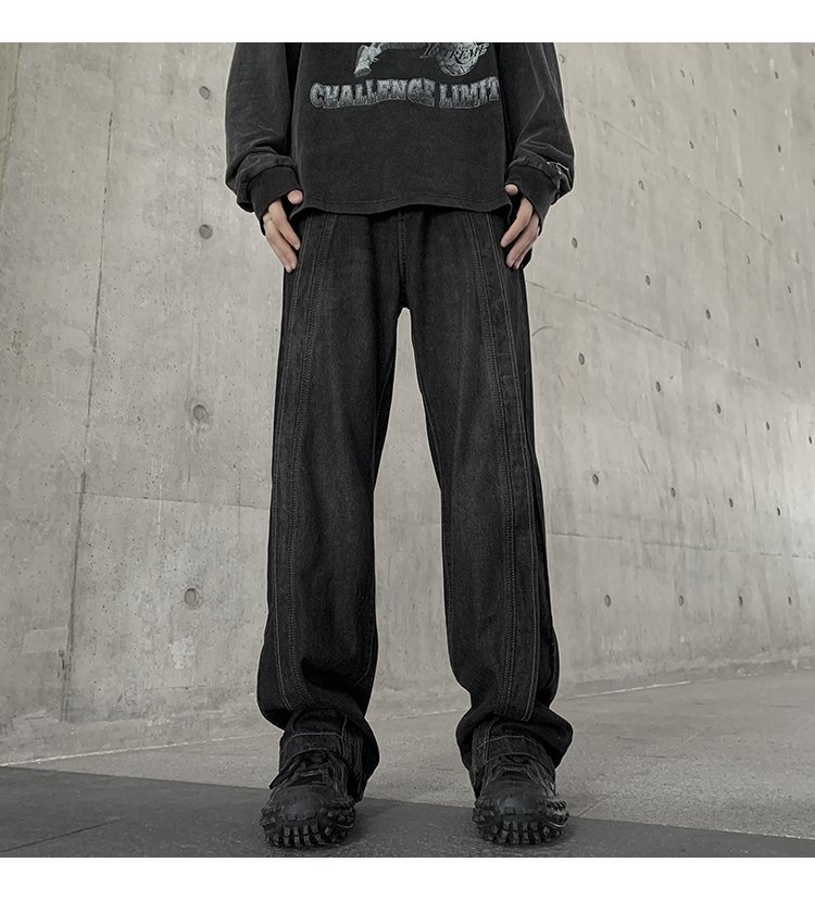 Мужские джинсы осенние прямые широкие штаны оптом из Китая