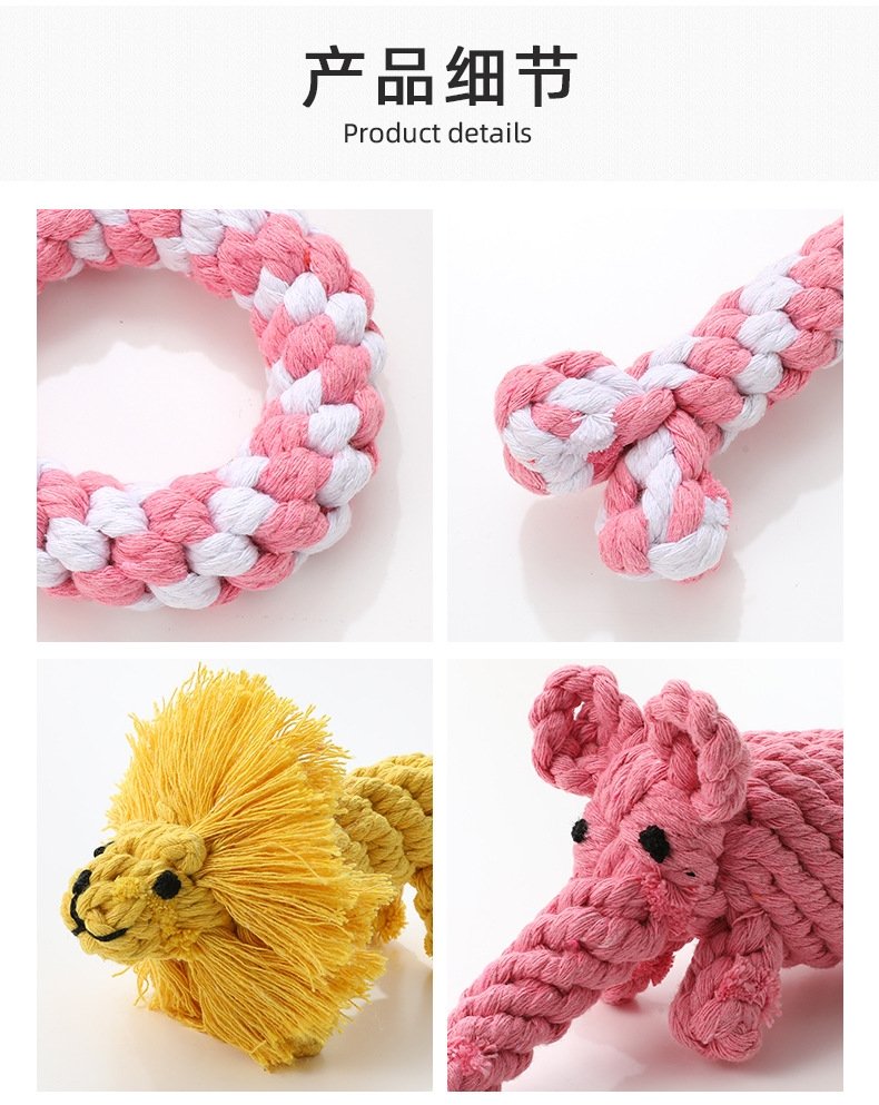 Плетеная игрушка для собак из хлопковой веревки оптом из Китая