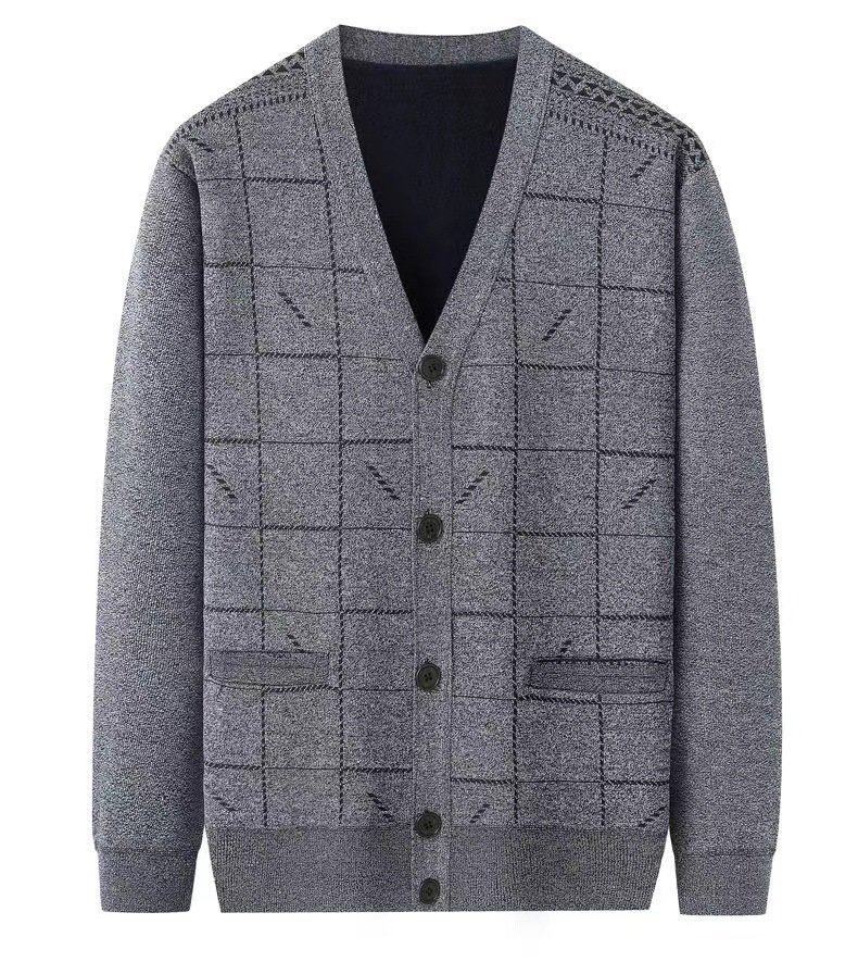 Мужской свитер с воротником V-образным оптом