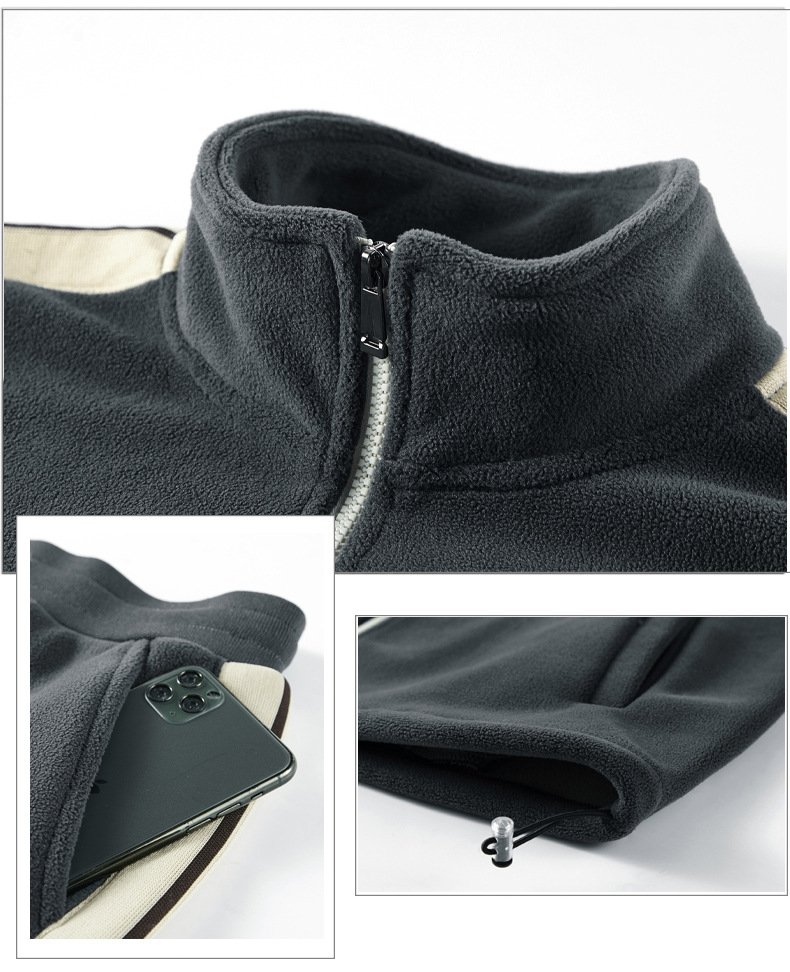 Мужская куртка с начесом и застежкой на молнии оптом из Китая