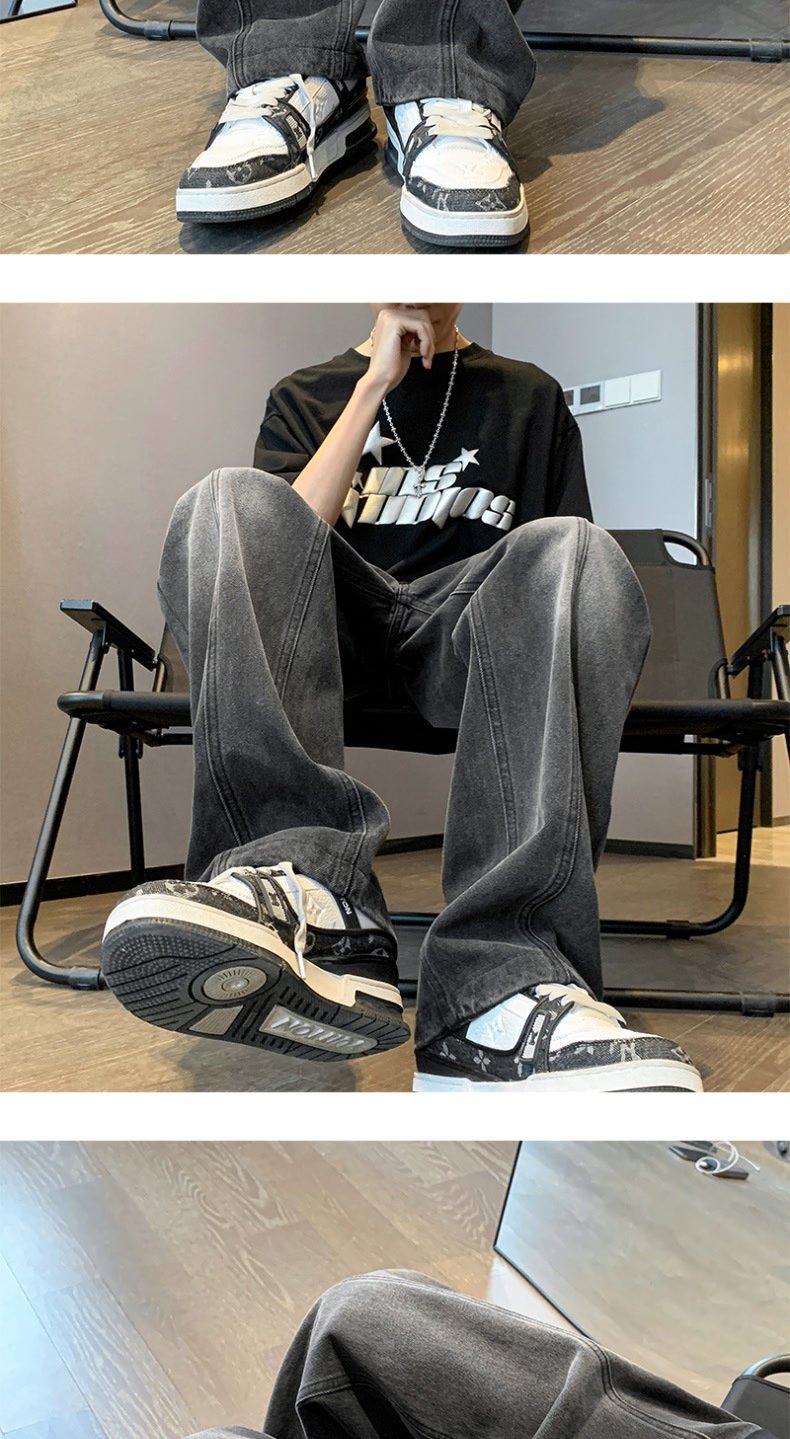 Мужские джинсы в стиле Vibe с черным градиентом оптом из Китая