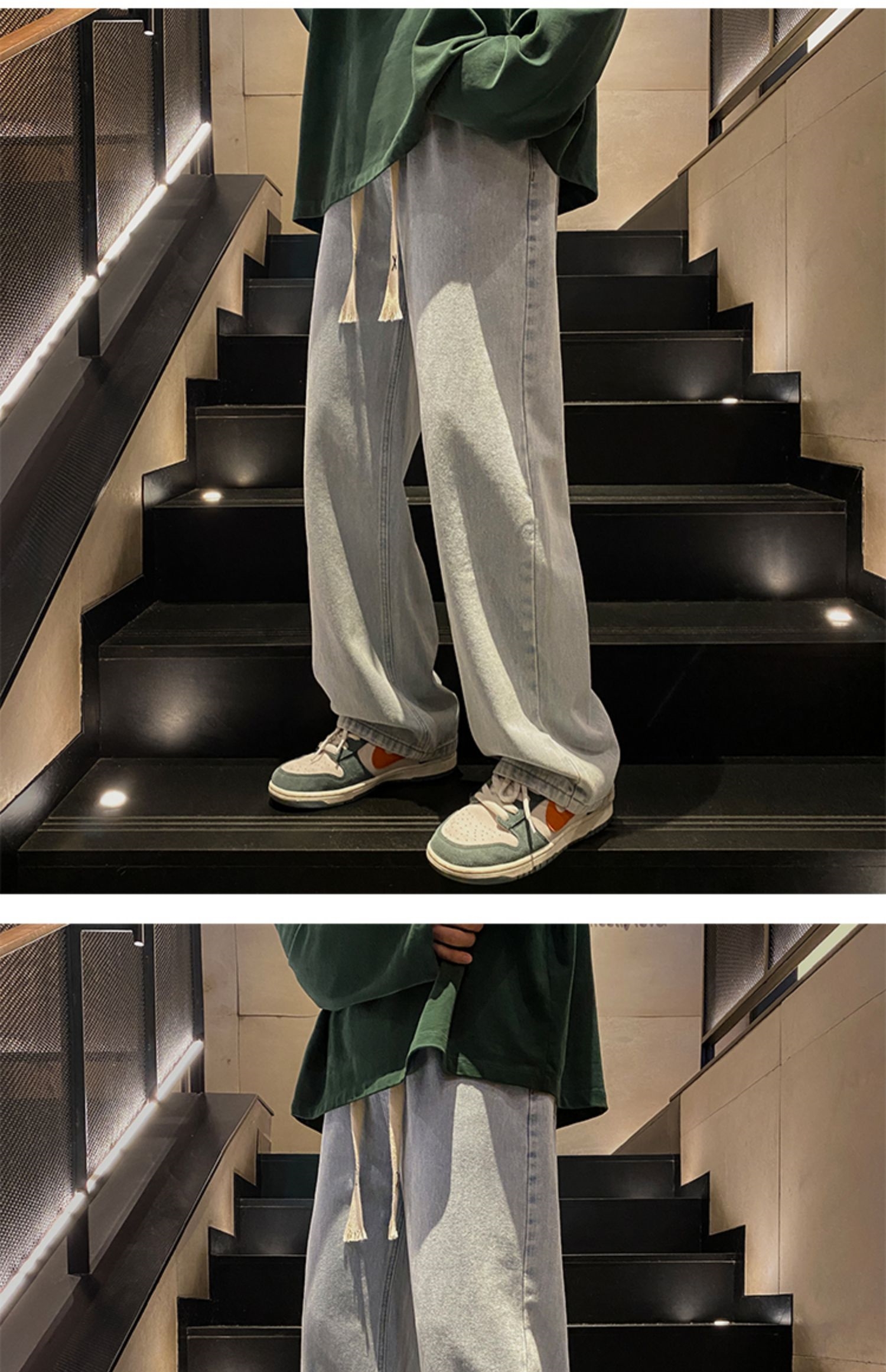 Мужские джинсы винтажного светло-голубого цвета 2024 весна оптом из Китая