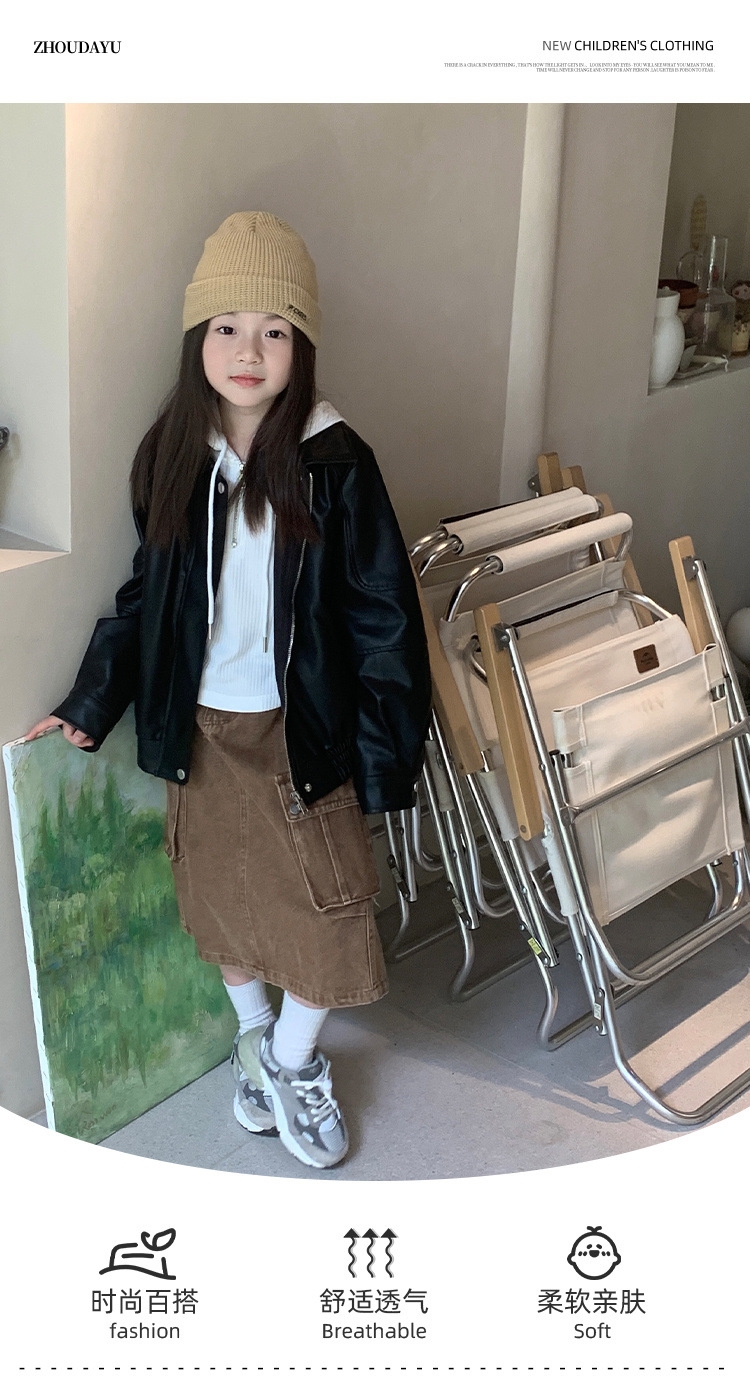 Детская куртка в стиле мотоциклиста 2024 года оптом из Китая