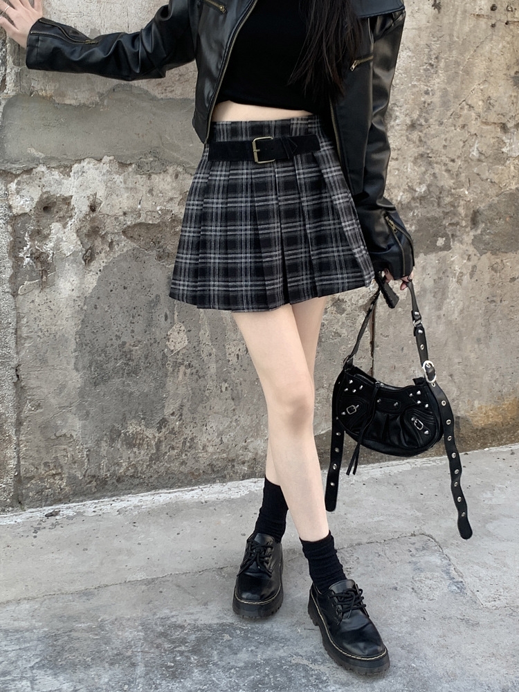 Весенняя женская клетчатая мини-юбка в американском ретро стиле оптом из Китая