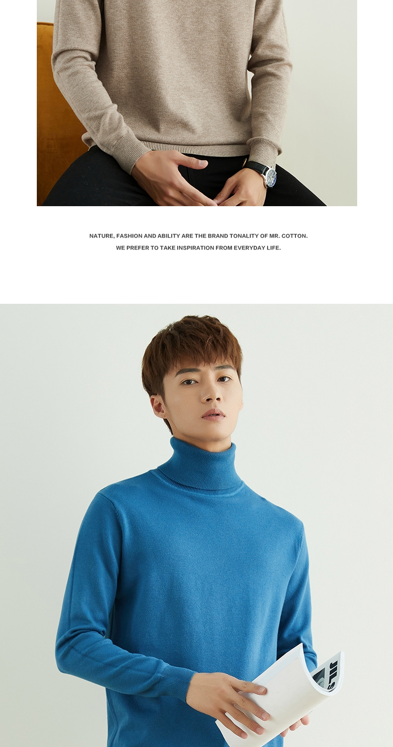 Мужской свитер с высоким воротником и большим размером оптом из Китая