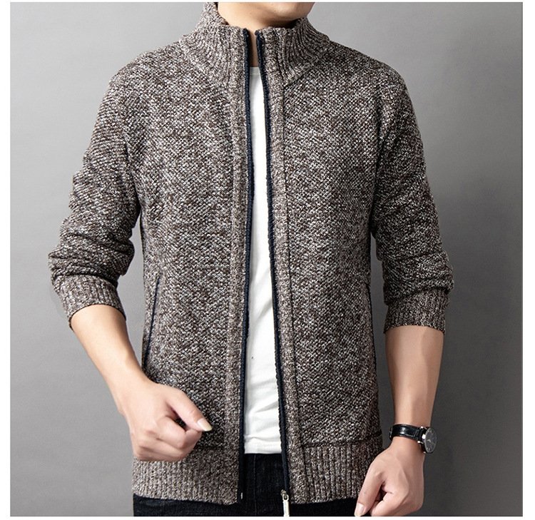 Мужская вязаная высокий воротник свитер весна-осень оптом