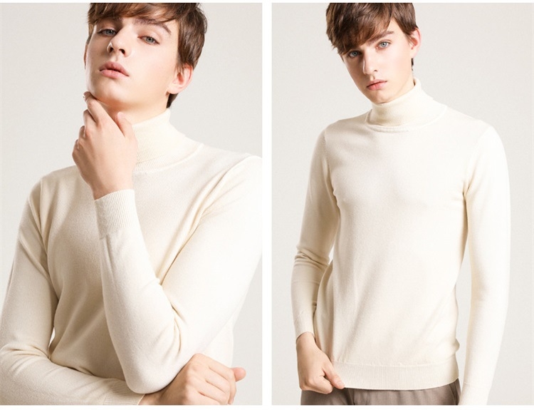 Мужская зимняя вязаная свитер с высоким воротником оптом из Китая