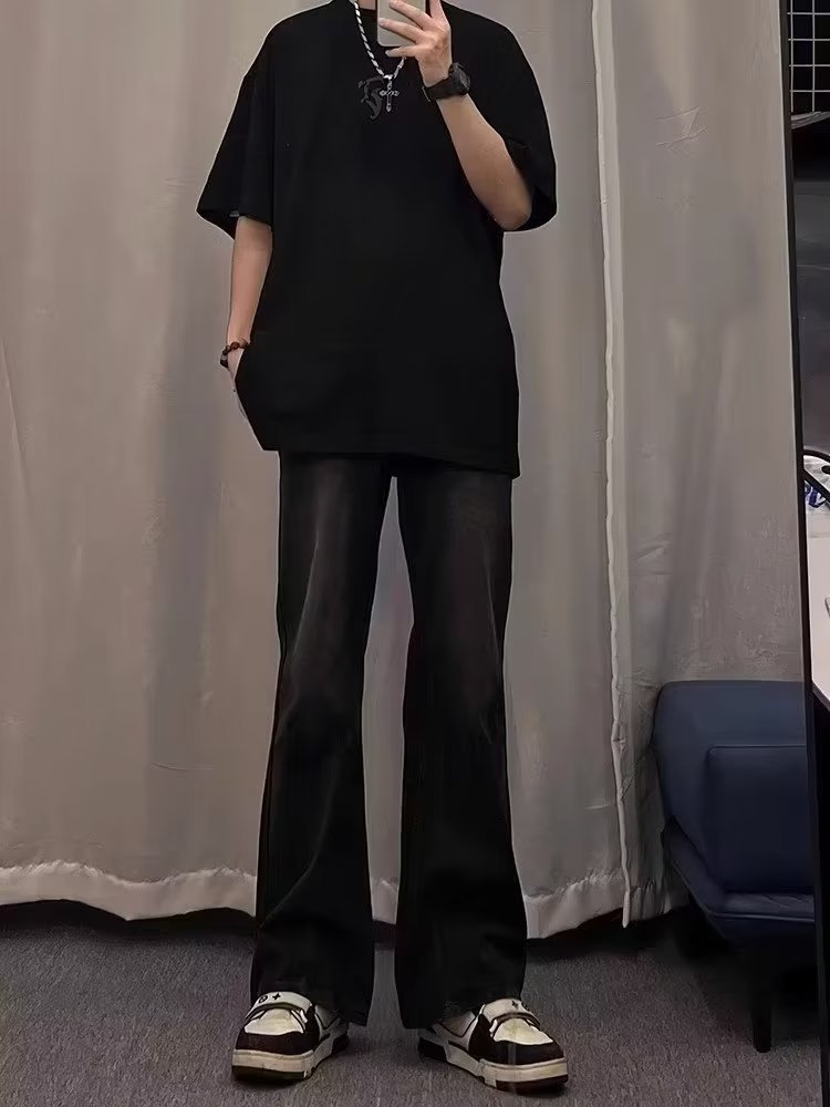 Мужские джинсы в стиле ретро с эффектом потертостей оптом из Китая