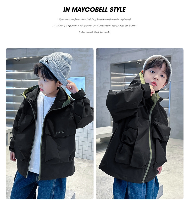 Детская мужская рабочая куртка весна-осень 2024 оптом из Китая