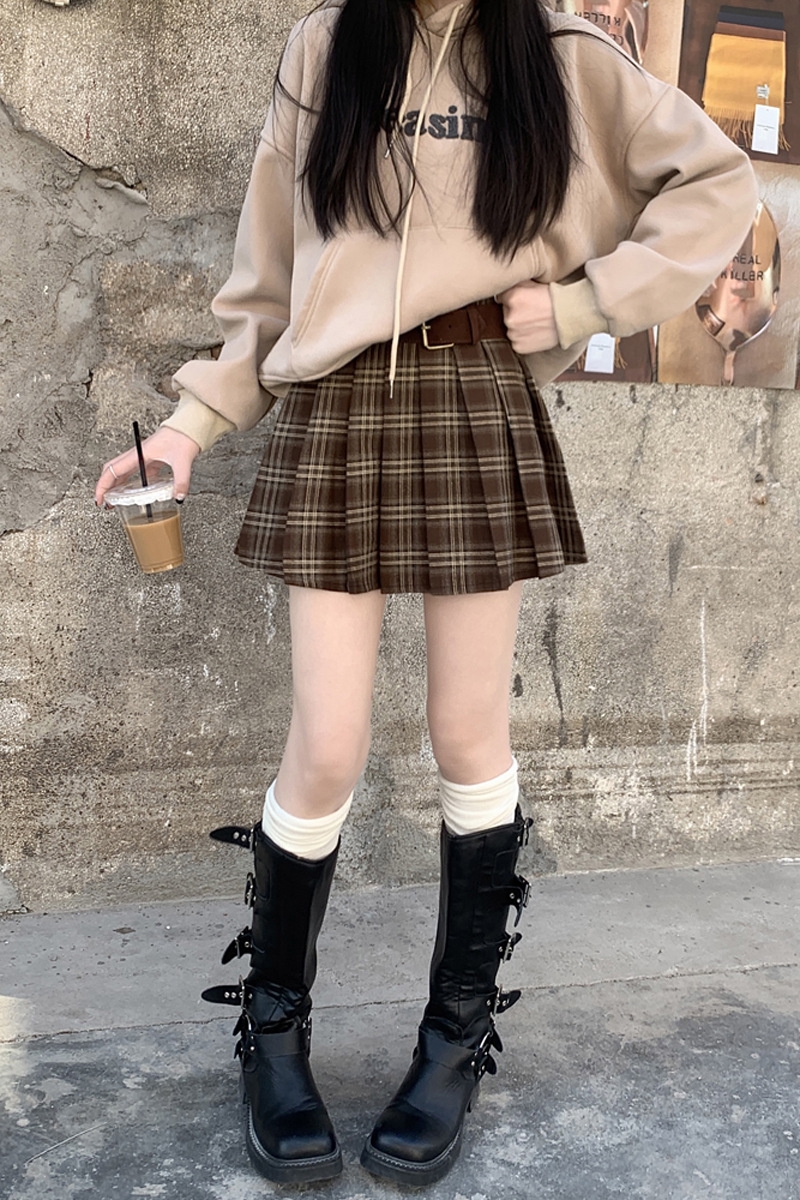 Весенняя женская клетчатая мини-юбка в американском ретро стиле оптом из Китая