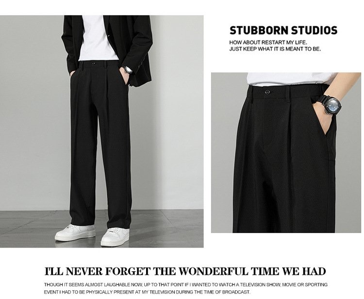 Летние мужские брюки прямого кроя с широкими штанинами оптом из Китая