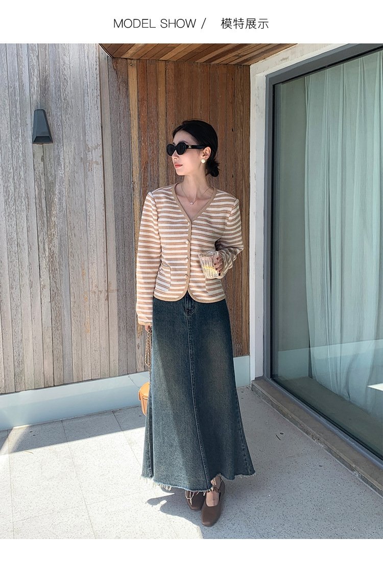 Высокая джинсовая юбка A-силуэта 2023 оптом из Китая