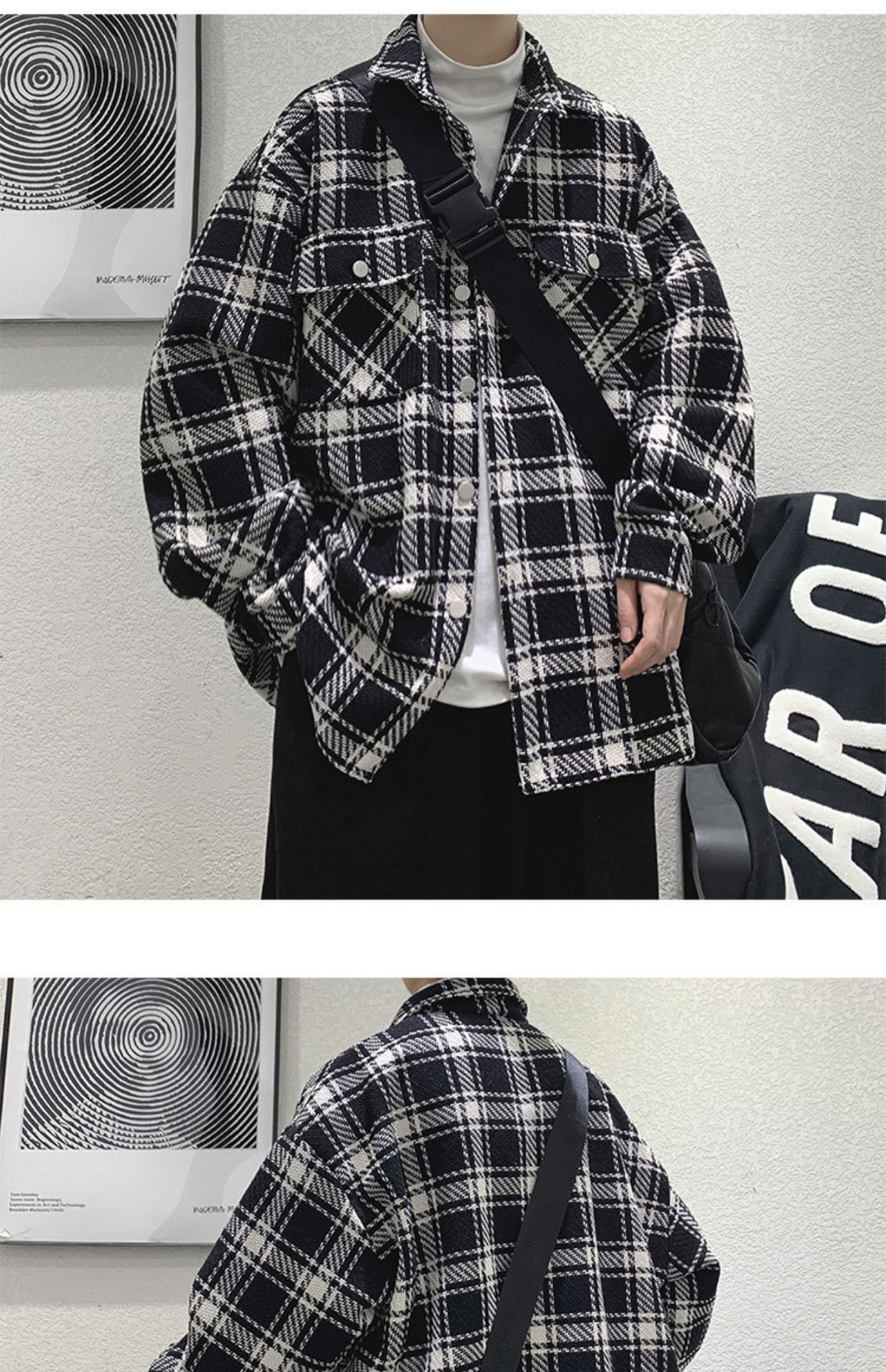 Мужская клетчатая куртка весна-лето 2024 оптом из Китая