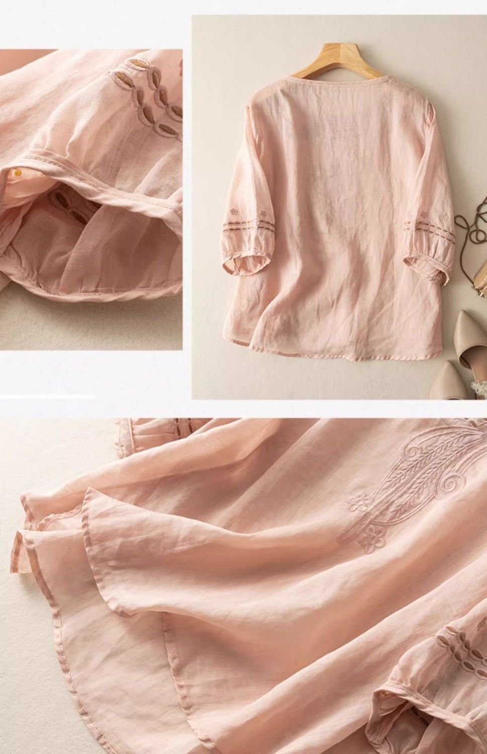 Футболка с вышивкой и круглым воротником оптом