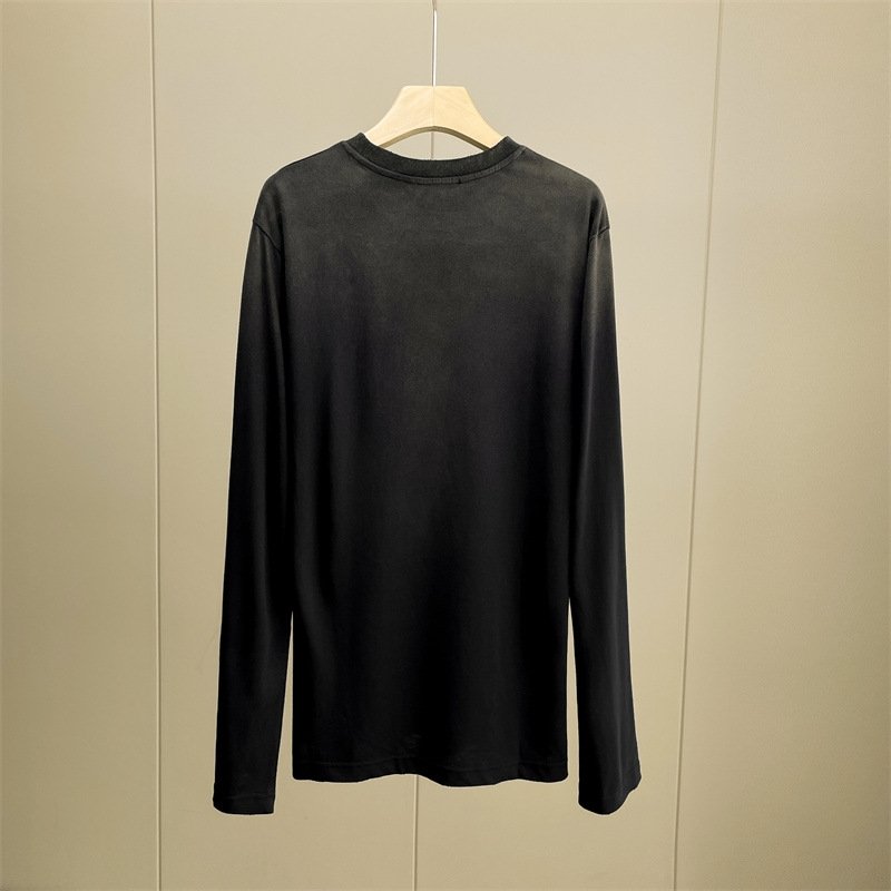 Футболка с длинным рукавом в стиле 2023SS с эффектом старения и градиентной печатью ACXD оптом