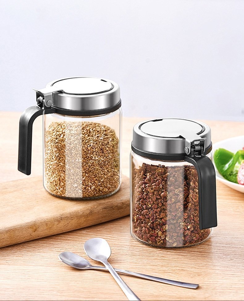 Стеклянный набор для специй с нержавеющей пружиной оптом