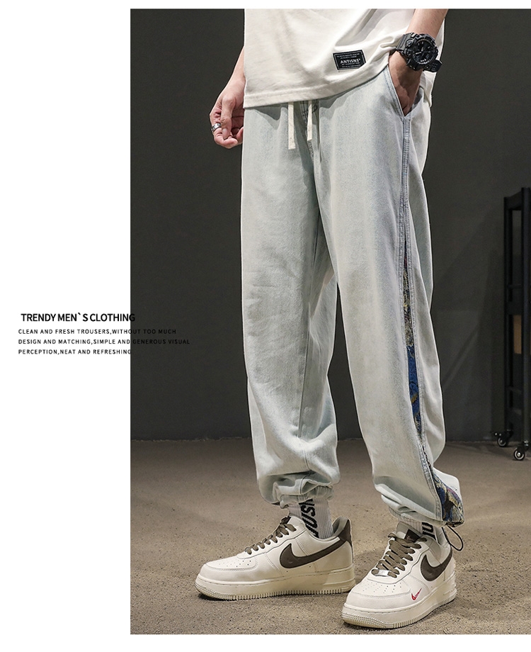 Джинсы мужские 2024 новинка весна-осень оптом из Китая