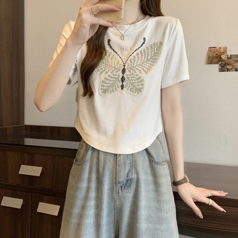 Футболка с коротким рукавом 2024 лето женская оптом