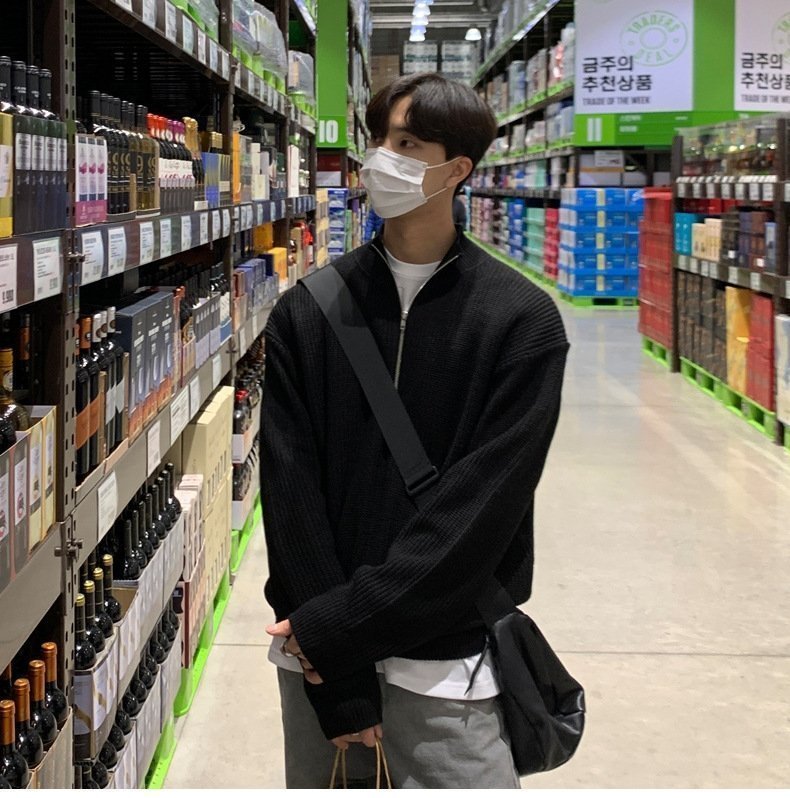 Мужская толстовка с высоким воротником и молнией оптом