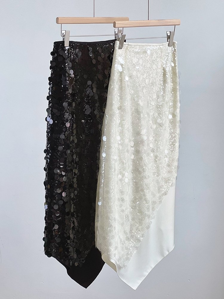 Вечерняя юбка с блестками и разрезом оптом из Китая