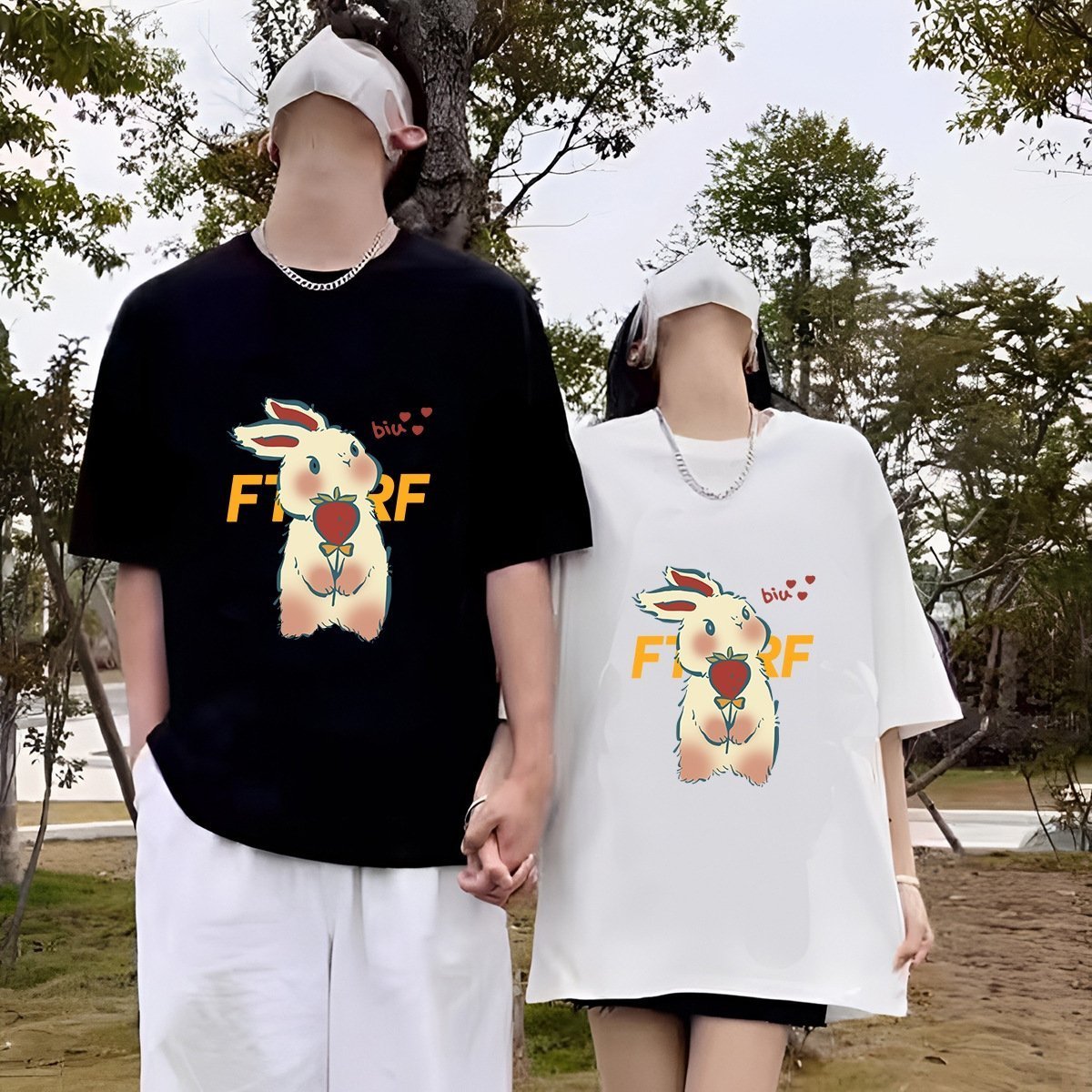 Летняя футболка с кроликами из 100% хлопка оптом