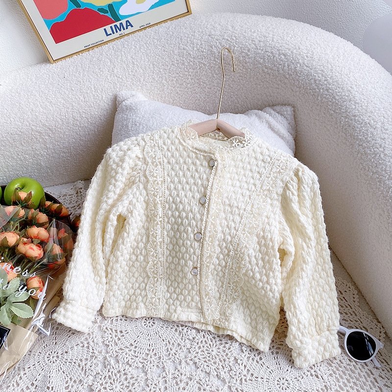 Детская блузка с цветочным краем оптом из Китая