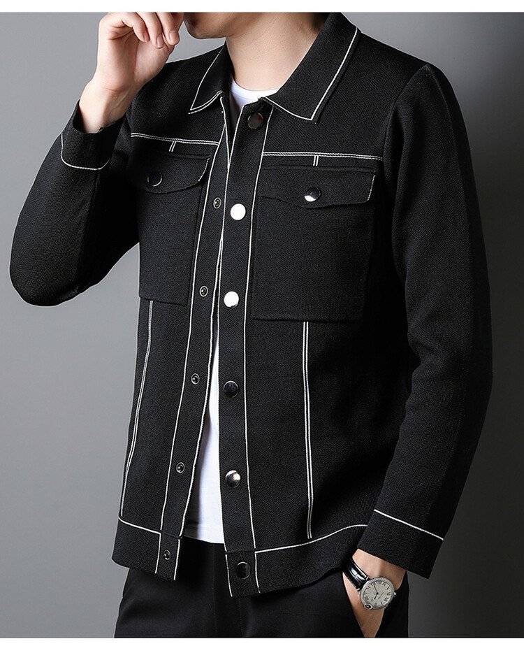 Мужская вязаная куртка с воротником оптом