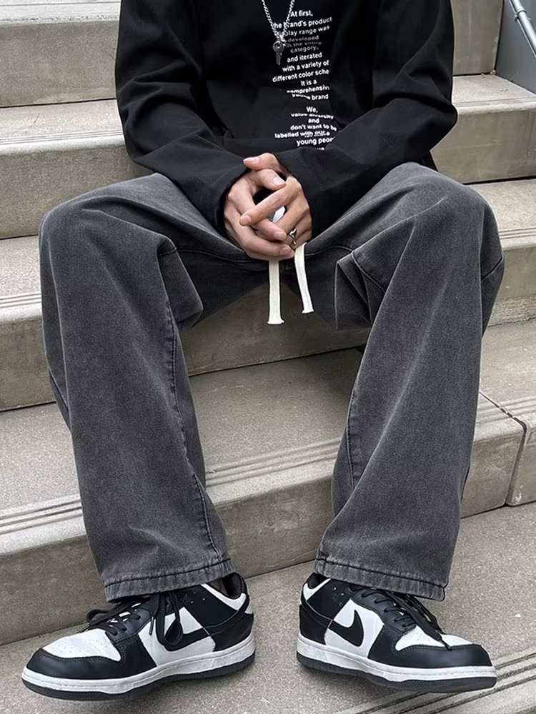 Черно-серые мужские джинсы весна 2023 оптом из Китая