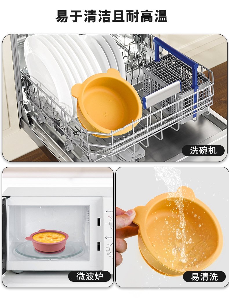 Детская силиконовая миска с присоской медведя оптом