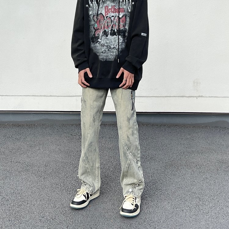 Мужские джинсы в стиле ретро с облегающими штанинами оптом из Китая