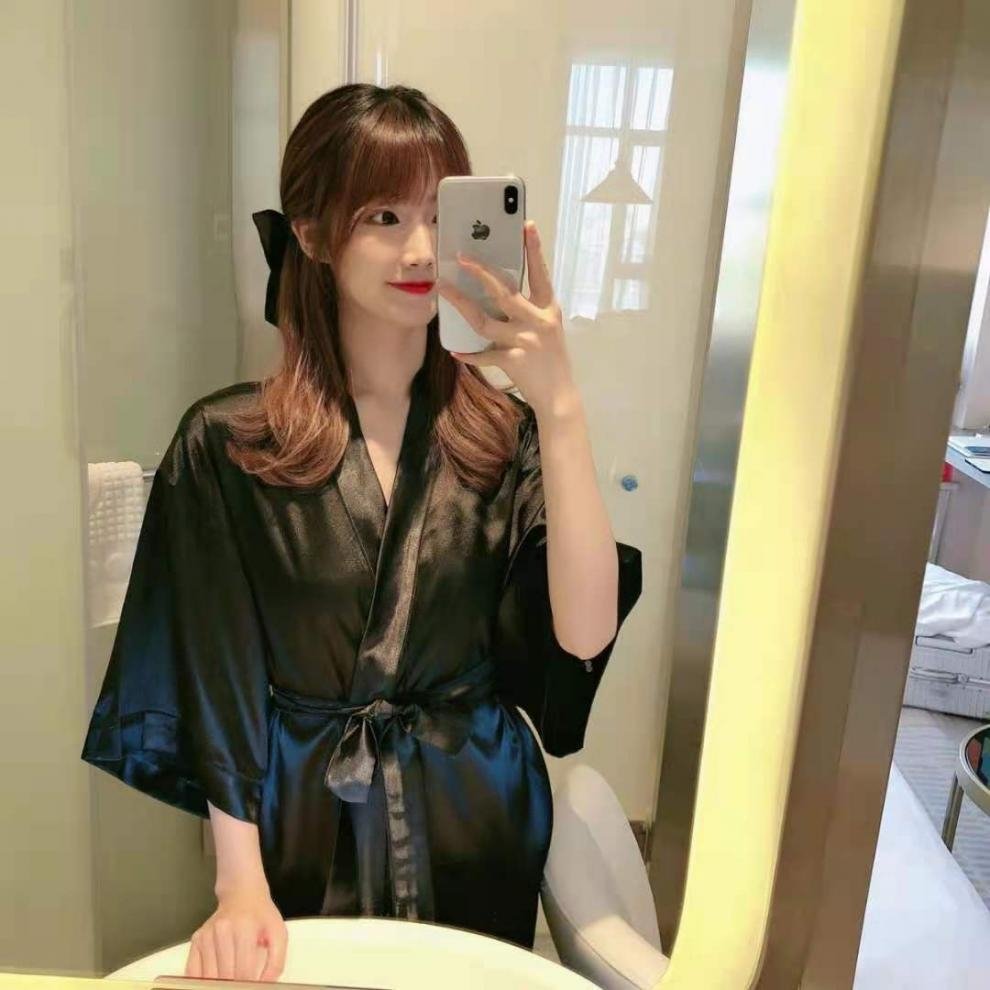 Халат для сна плюс-сайз лето 2023 в стиле бойфренд с длинным рукавом, однотонный, длинный, свободный крой, для отелей, до 200 фунтов оптом